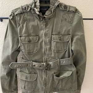 Sanctuary Belted Military Jacket with Lace